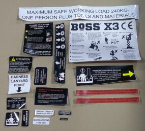 X3 safety decal set
