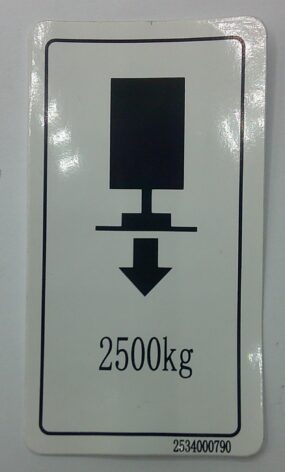 Decal, Outrigger 2500kg