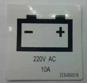 Decal Battery max 220V no word