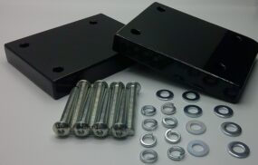 Conversion kit to swivel castor with fixed brake pedal (2 steel plates & 8 fixings)
