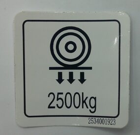 Decal, wheel load 2500kg (NW)