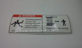 DECAL,DANGER,CRUSHING HAZARD