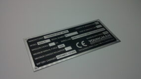 Machine plate – stamped with details