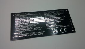 BoSS PA-lift manufacturer’s plate