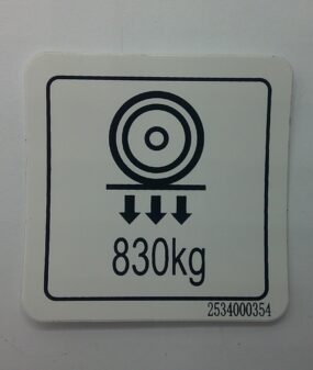 Decal-Wheel load (no word?830kg