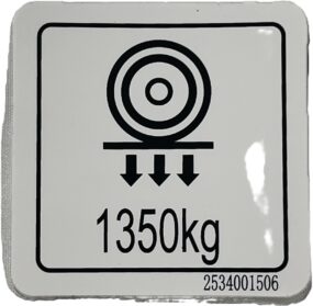 Decal, Wheel load 1350KG (no word?